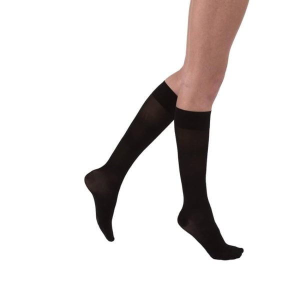 UltraSheer Knee High Compression Stockings, 20-30 mmHG, Closed Toe, Classic Black