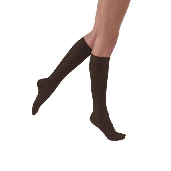 UltraSheer Knee High Compression Stockings, 20-30 mmHG, Closed Toe, Espresso