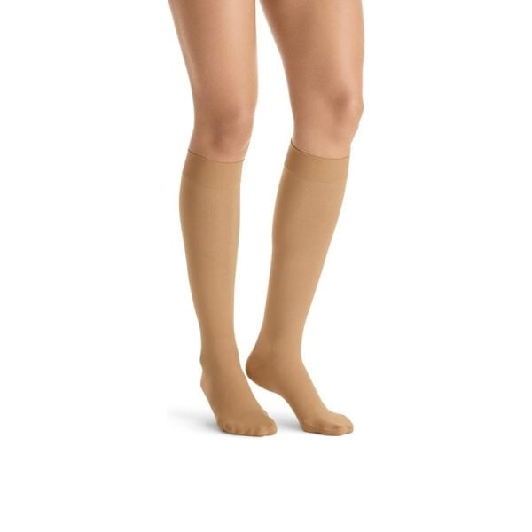 UltraSheer Knee High Compression Stockings, 20-30 mmHG, Closed Toe, Honey