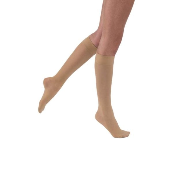 UltraSheer Knee High Compression Stockings, 20-30 mmHG, Closed Toe, Natural