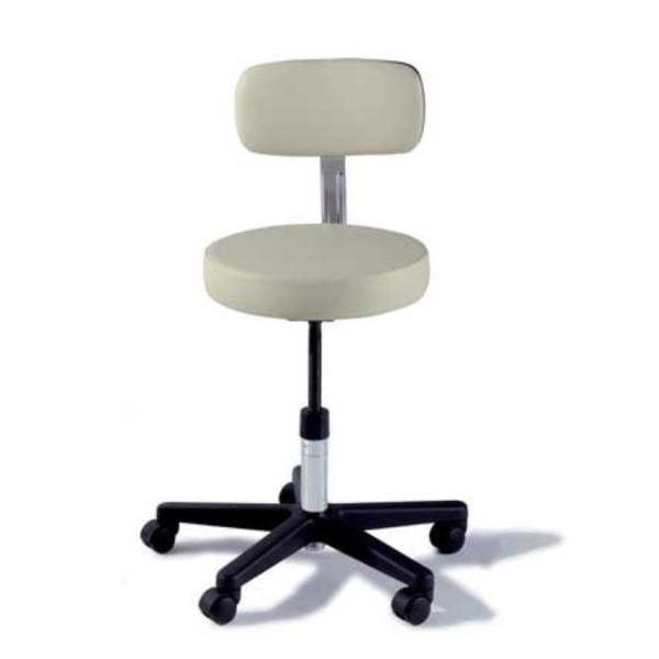 Stool Comp Base Manual Adjust Back, Pebble Grey