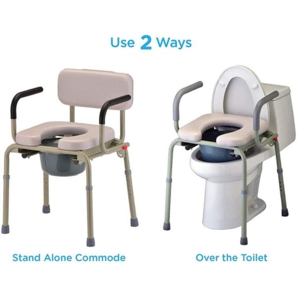 Drop-Arm Padded Commode - Image 5