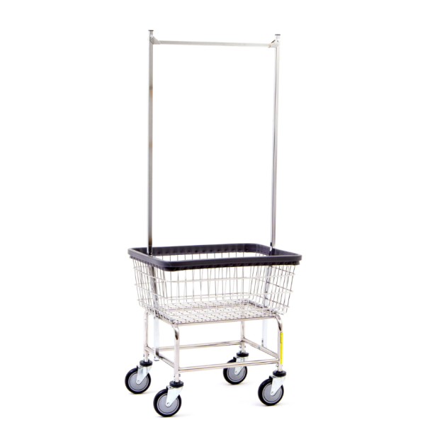 Narrow Laundry Cart with Double Pole Rack