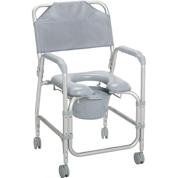 Lightweight Portable Shower Chair Commode with Casters