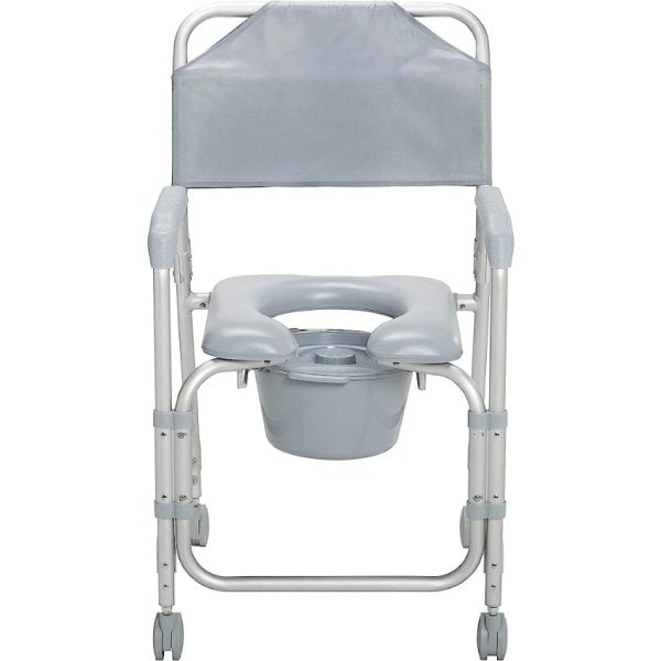 Lightweight Portable Shower Chair Commode with Casters - Image 5