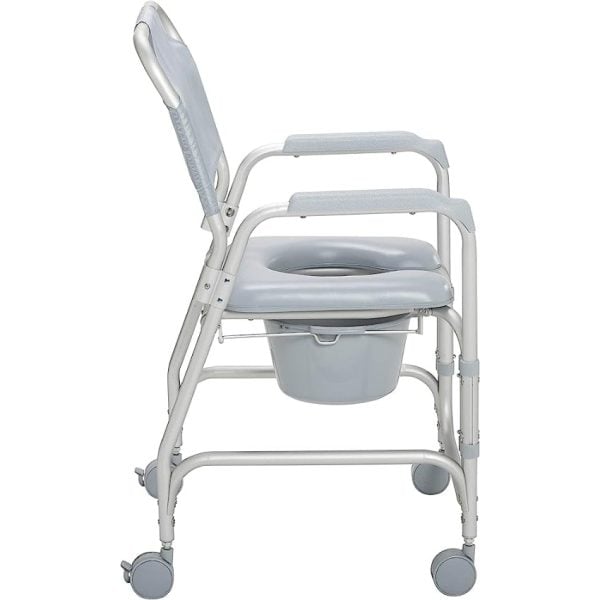 Lightweight Portable Shower Chair Commode with Casters - Image 2