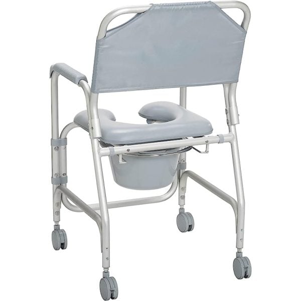 Lightweight Portable Shower Chair Commode with Casters - Image 4