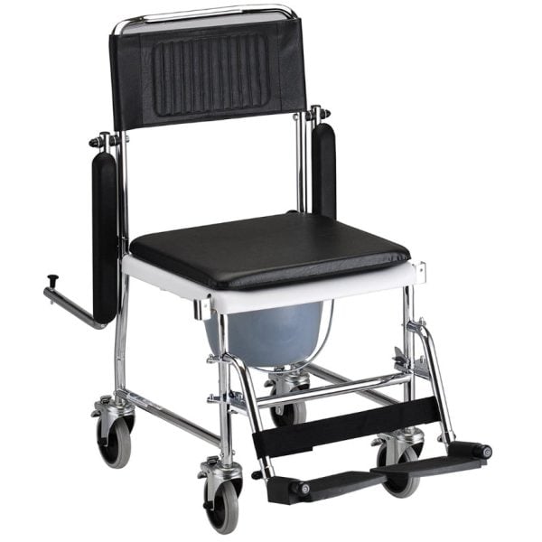 Drop Arm Transport Chair Commode - Image 3