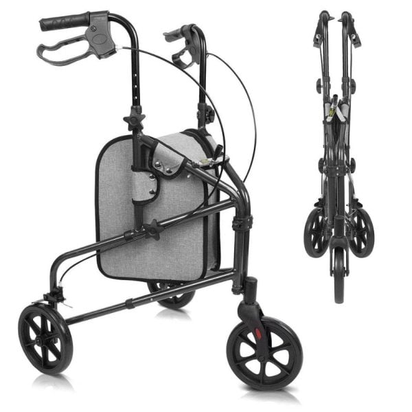 3 Wheel Walker Rollator - Lightweight Foldable Walking Transport - Image 2