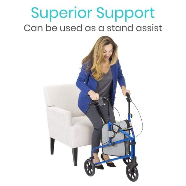 3 Wheel Walker Rollator - Lightweight Foldable Walking Transport - Image 4