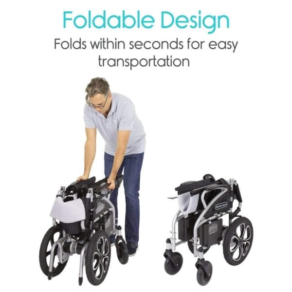 Compact Power Wheelchair, Foldable Long Range Transport Aid - Image 3