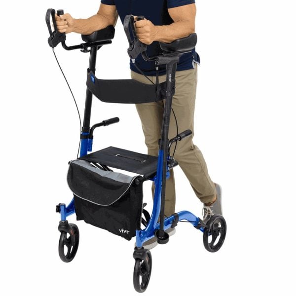 Upright Rollator - Walker with Foldable Transport Seat