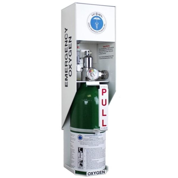 Wall Mount Emergency Oxygen Kit with Refillable Cylinder