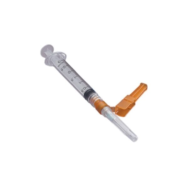 Safety Hypodermic Syringe with Needle 22G x 1½" 3ml Luer Lock Syringe