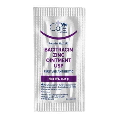 Bacitracin Zinc Ointment - 0.9g Packets - 144/Case