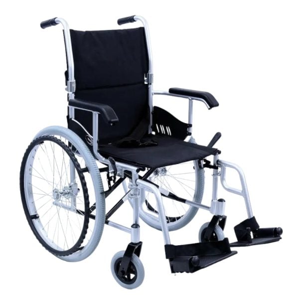 LT-980 Ultra Lightweight Wheelchair with Elevating Legrest in Silver