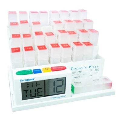 MedCenter Talking Monthly Pill Organizer - 31-Day - 4-Alarms