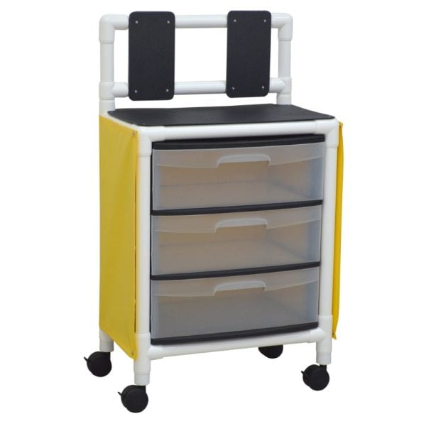 Universal Isolation Cart with 3 Slide Drawers Top Writing Shelf and Mounted Platform for Globe Box