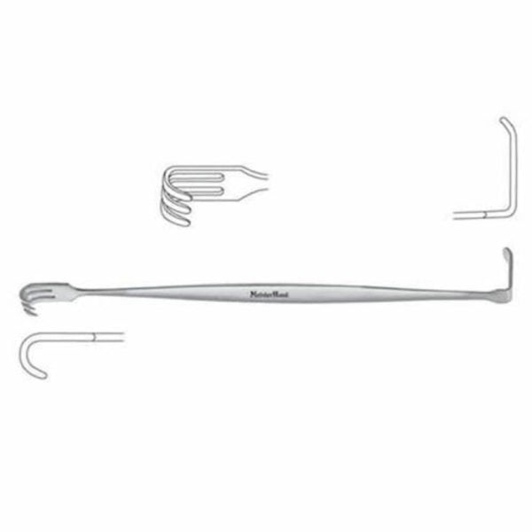 Senn Retractor, Double Ended, 3Blunt Prongs, 6.5mm x 20mm Blade