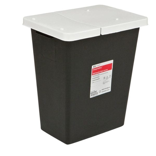 RCRA Hazardous Pharmaceutical Waste Containers with Hinged Lid