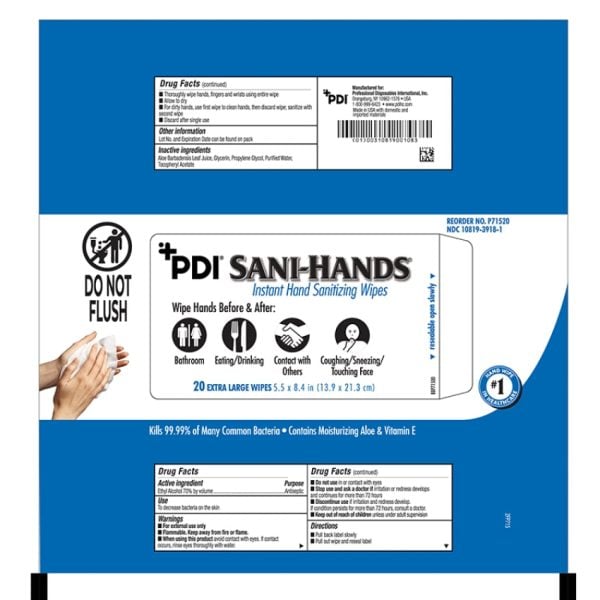 Sani-Hands Instant Hand Sanitizing Wipes - Image 4