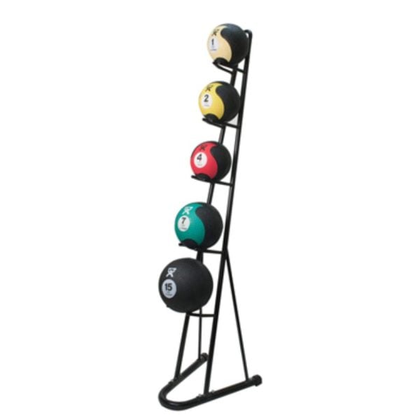 Plyometric Ball Rack, 6-Ball Capacity, Vertical, Black - Image 2