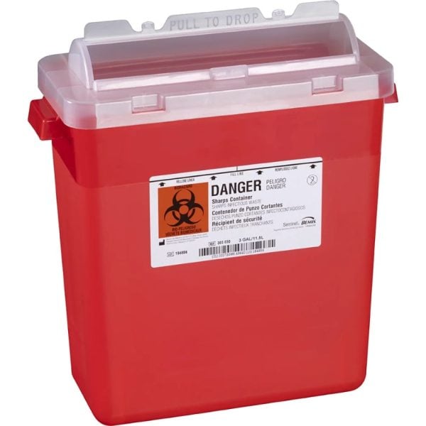 3 Gallon Sharps Container with Rotor Lid