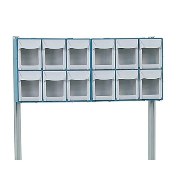 12-Bin Organizer with Accessory Bridge for Rescue and Whisper Medical Carts