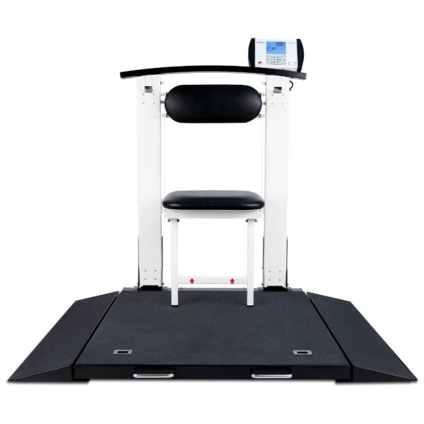 3-in-1 Portable Standing, Seated, or Wheelchair Weighing Scale with Handrail and Seat