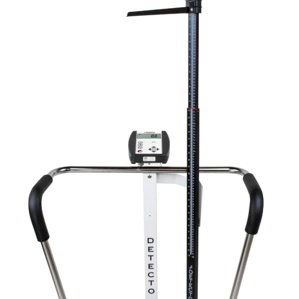 600 lbs Capacity Waist-High Stand-On BMI Scale with Manual Height Rod - Image 2