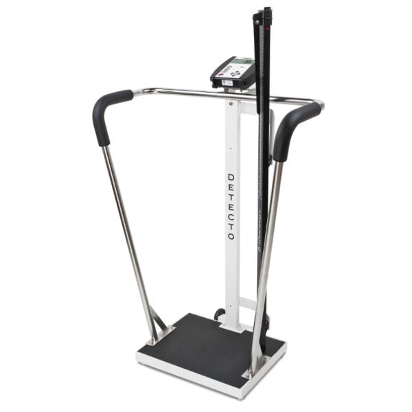 600 lbs Capacity Waist-High Stand-On BMI Scale with Manual Height Rod - Image 3