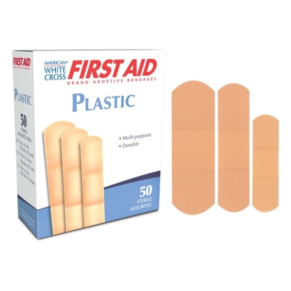 American White Cross Plastic Adhesive Bandage, Assorted