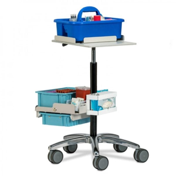 Store & Go Phlebotomy Cart, Solid Top, Lockable Bin