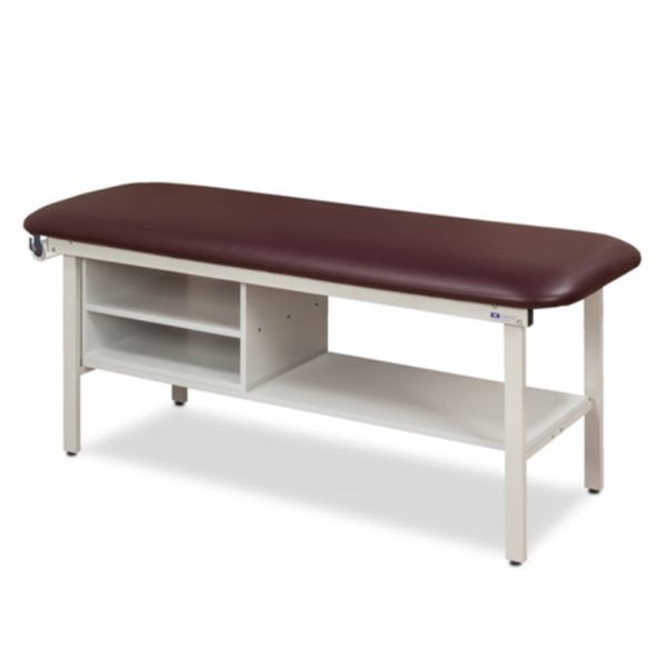 Flat Top, Alpha Series, Straight Line Treatment Table with Shelving