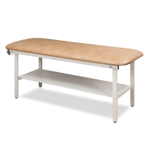 Flat Top, Alpha Series, Straight Line Treatment Table with Full Shelf