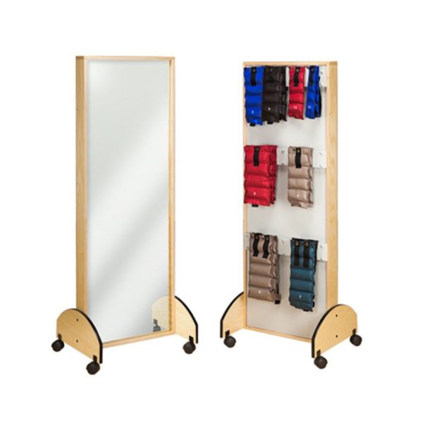 Clinton, Mobile Adult Mirror with Cuff Weight Rack