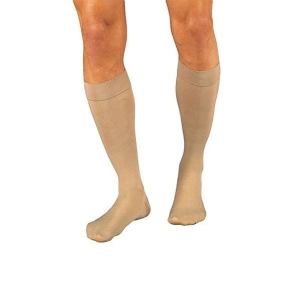 Closed-Toe Full Calf-Stockings, 20 to 30 mmHg, Beige