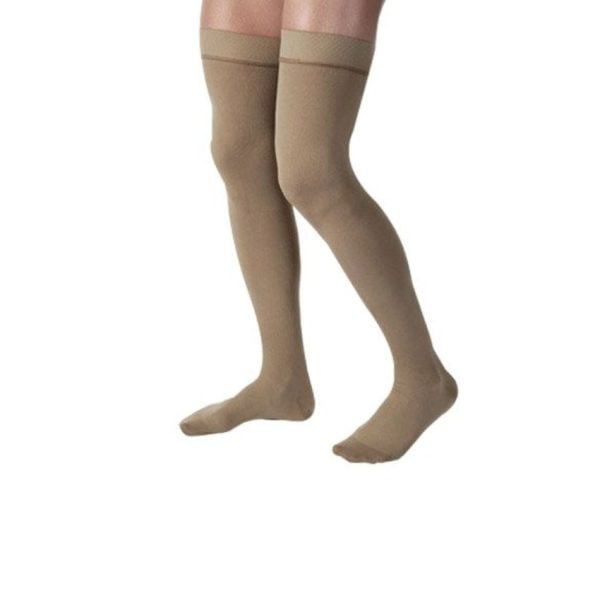 ForMen Closed-Toe Thigh High Stockings, 15 to 20 mmHg, Khaki