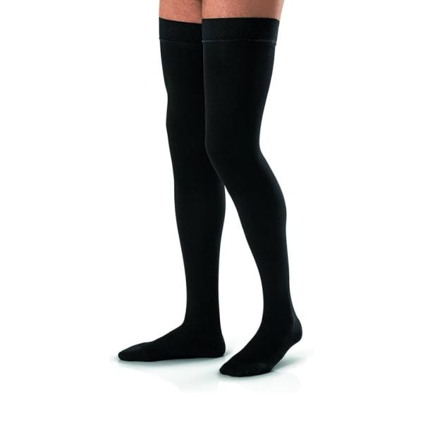 ForMen Closed-Toe Thigh High Stockings, 20 to 30 mmHg, Black