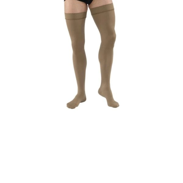 ForMen Closed-Toe Thigh High Stockings, 30 to 40 mmHg, Khaki