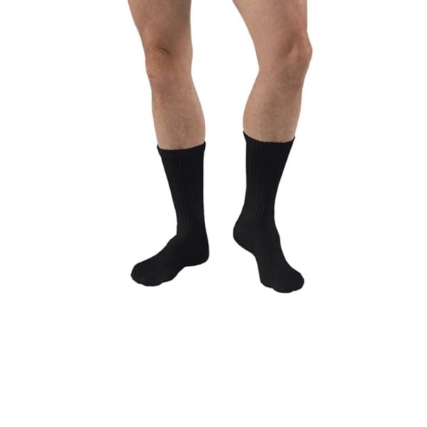 SensiFoot™ Diabetic Closed-Toe Crew Socks, 8-15 mmHg, Black