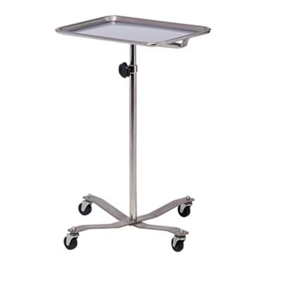 Mobile Stainless Steel Instrument Stand with 19" x 12.75" Tray